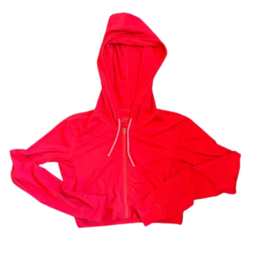 Athleta Full Zip Crop Top W/Hood